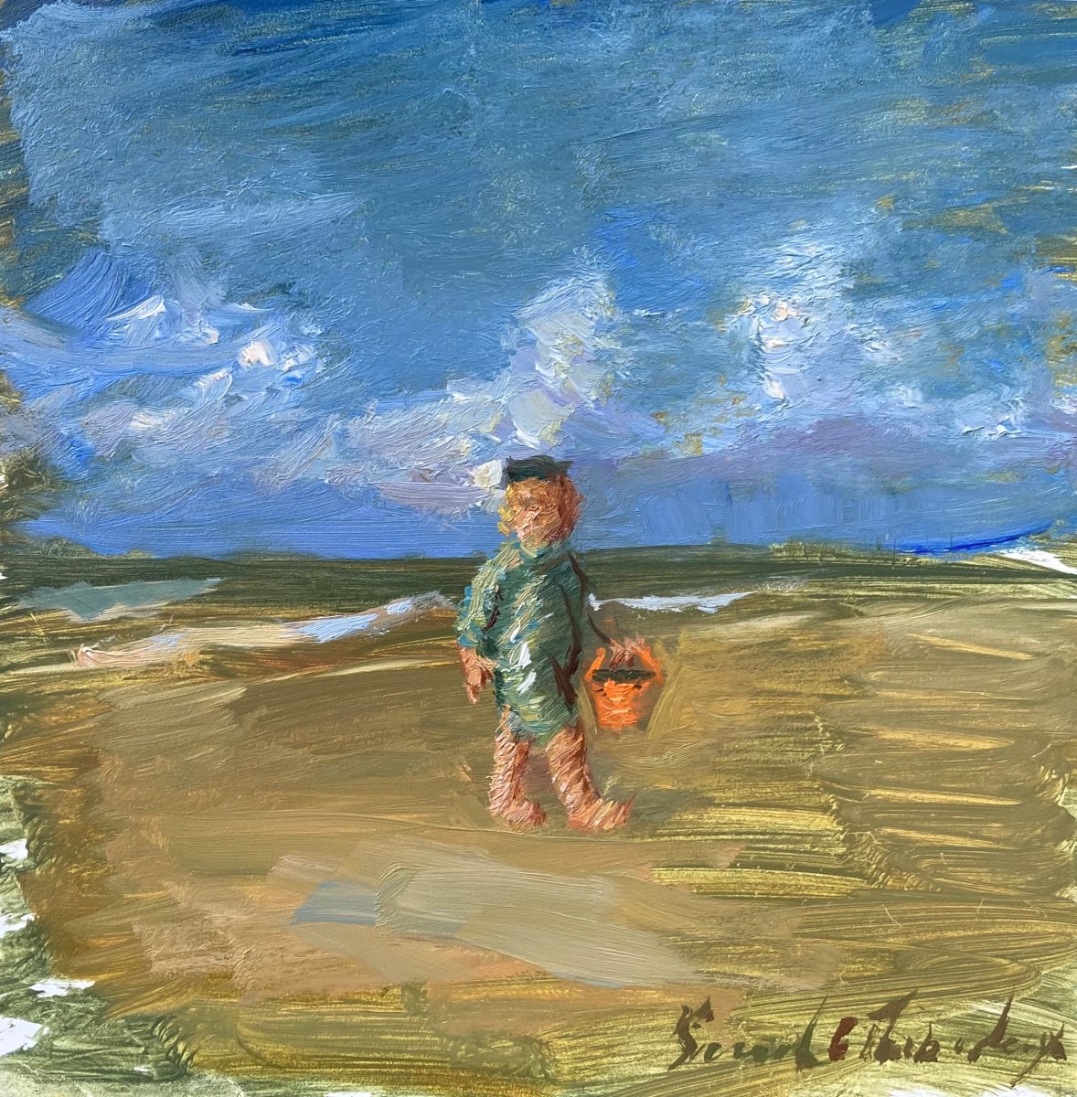 Little Boy with Pail by Sarah Griffin Thibodeaux 
