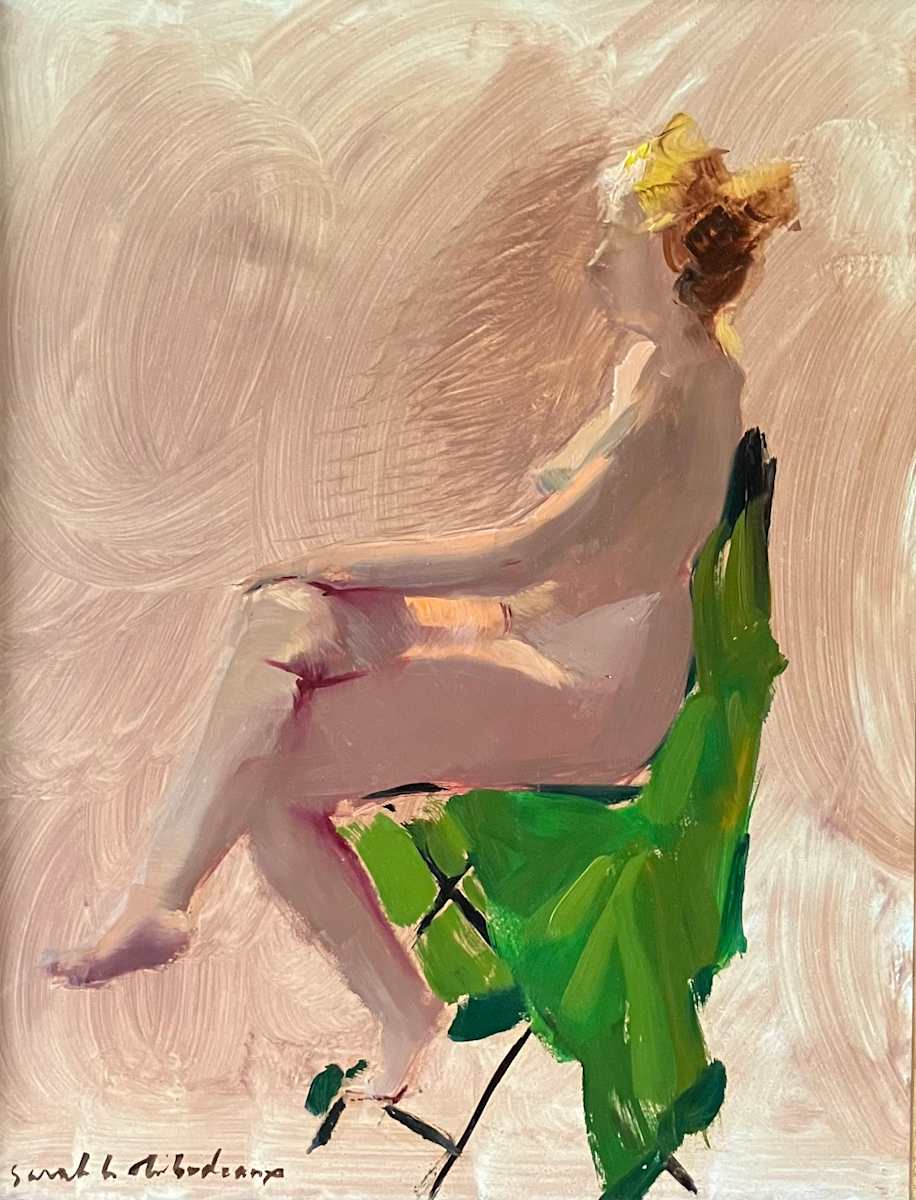 Nude with Green Drape by Sarah Griffin Thibodeaux 