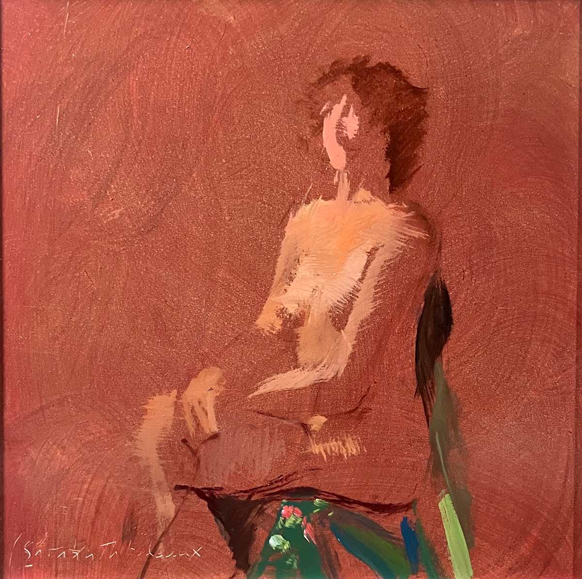 Seated Nude on Green Kimono by Sarah Griffin Thibodeaux 