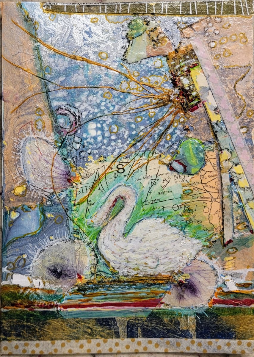 Swan at the Lake by Studio Relics by Linda joy Weinstein 