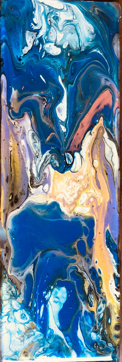 Angel of the Ultramarine by Studio Relics by Linda joy Weinstein  Image: Angel of the Ultramarine - Acrylic, Alcohol Ink and Epoxy Resin on a glass tile