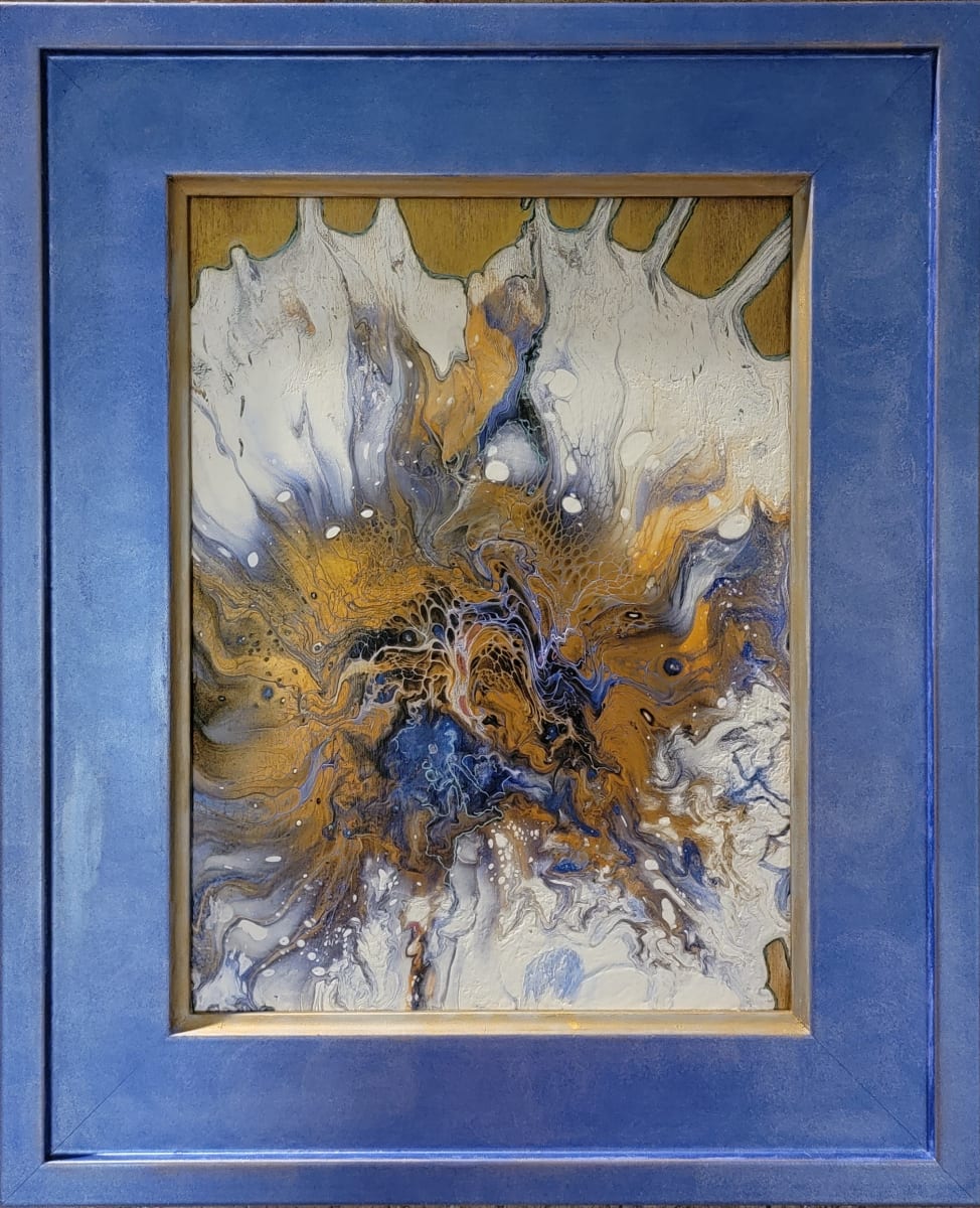 Making an Entrance by Studio Relics by Linda joy Weinstein  Image: Making an Entrance - Acrylic, mica & inks on a cradled birch support in a bespoke frame