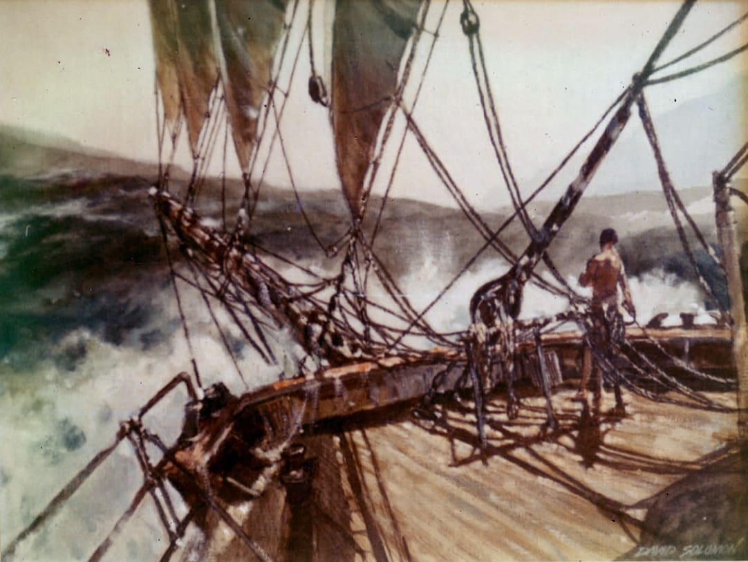 Untitled: Man on Deck of Tall Ship 