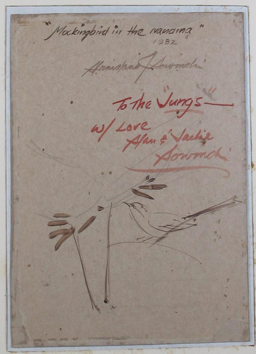 Mockingbird in the Nandina - Back by Stanislaus Sowinski, Image 1.