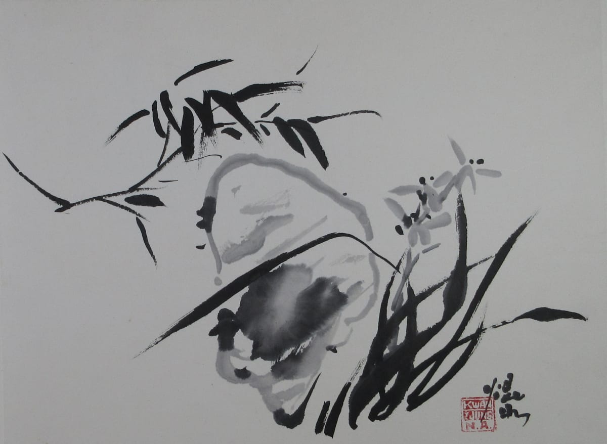 Orchid, Rock and Bamboo by Kwan Y. Jung 