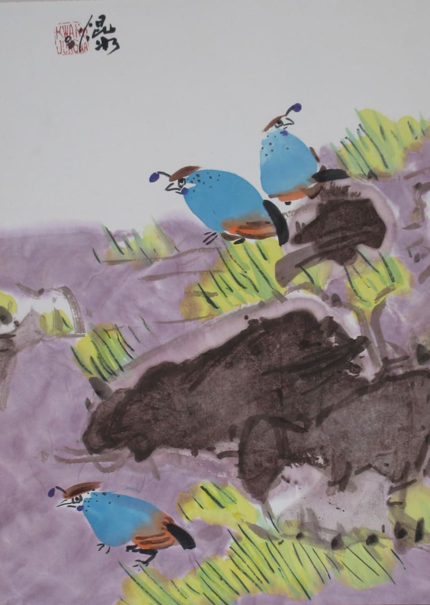 Quail Family 1 by Kwan Y. Jung, Image 1.