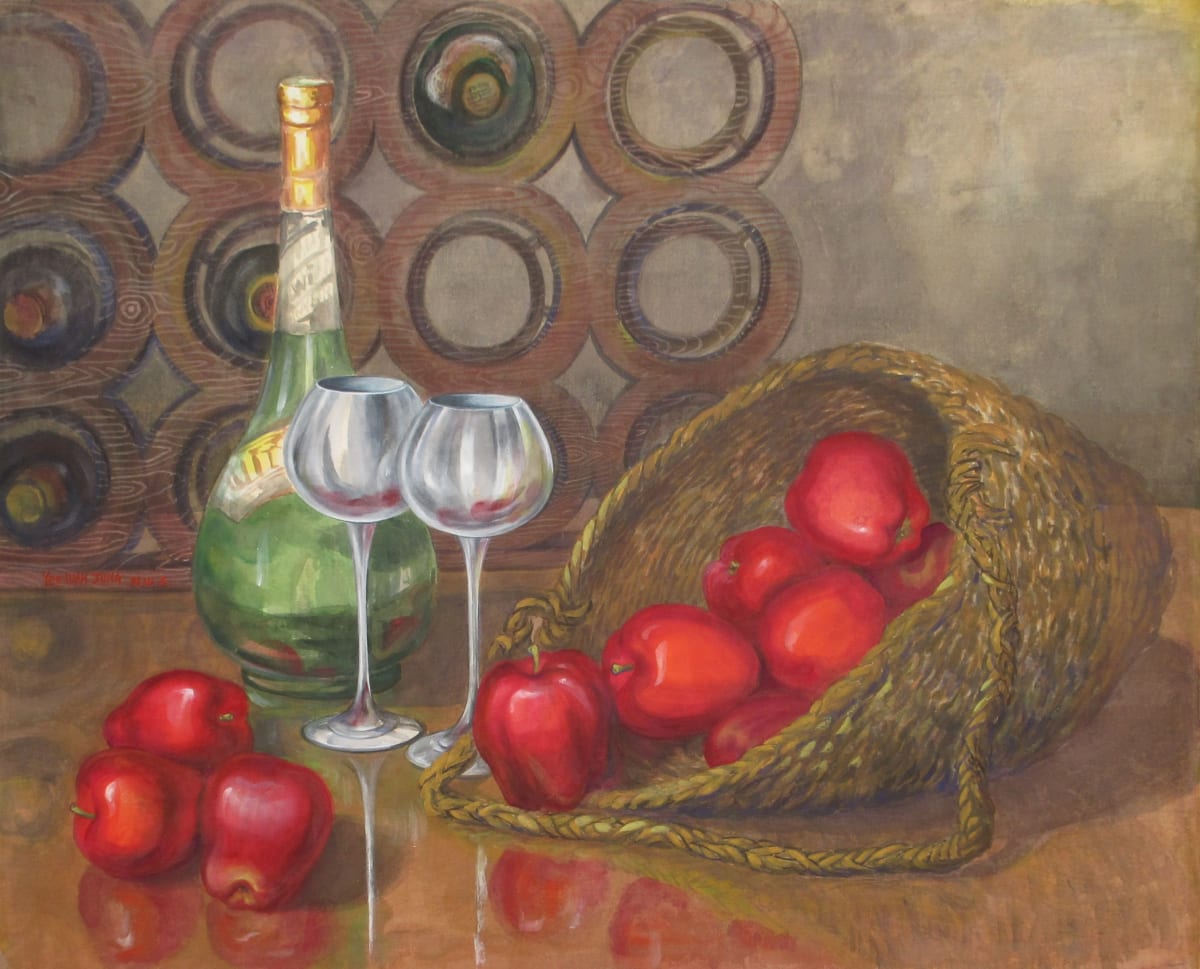 Still Life Study - Wine and Fruit by Yee Wah Jung 