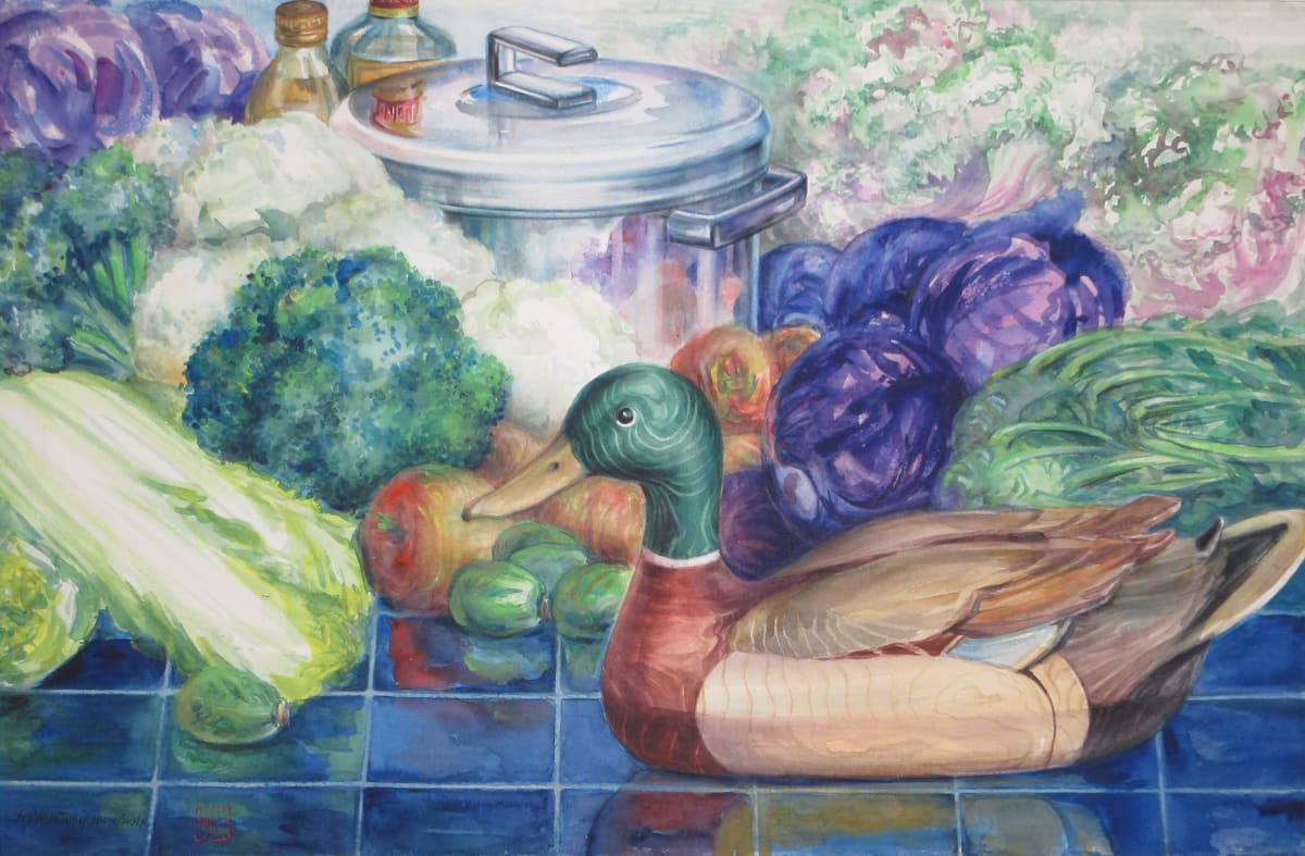 Still Life Study - Vegetables and Duck Decoy by Yee Wah Jung 