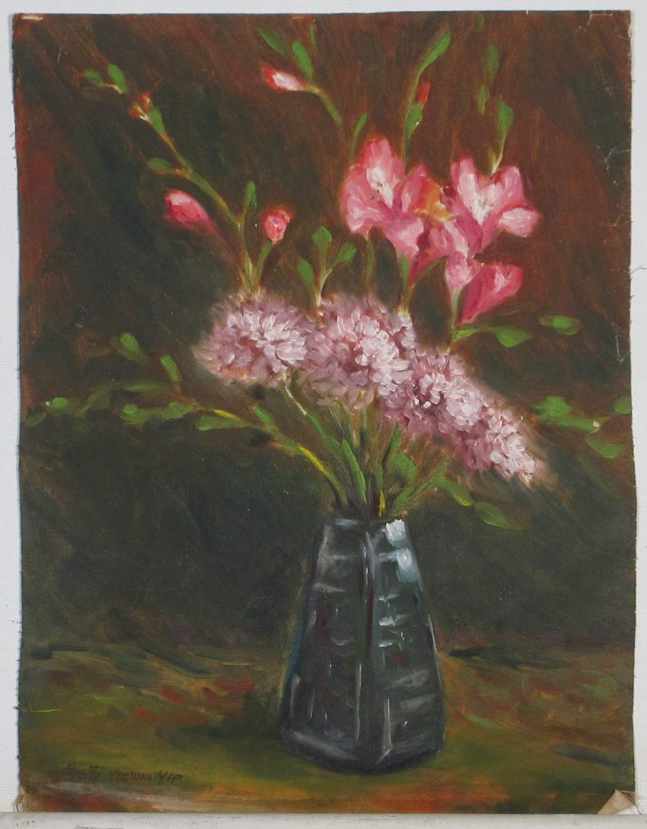 Art School Study - Flowers in a Black Vase by Yee Wah Jung, Image 1.