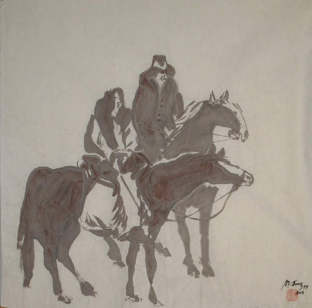 Pair on Horseback by Kwan Y. Jung 