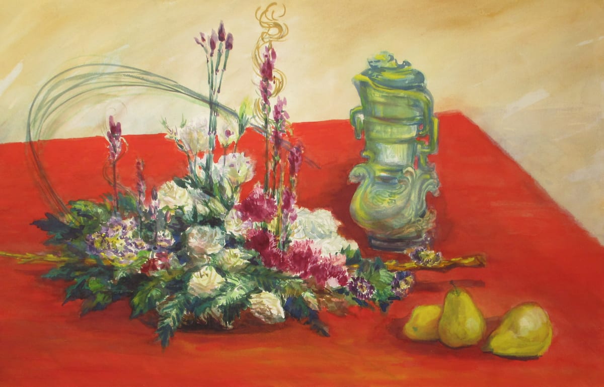Jade, Pears, Flowers by Yee Wah Jung Attributed, Image 1.
