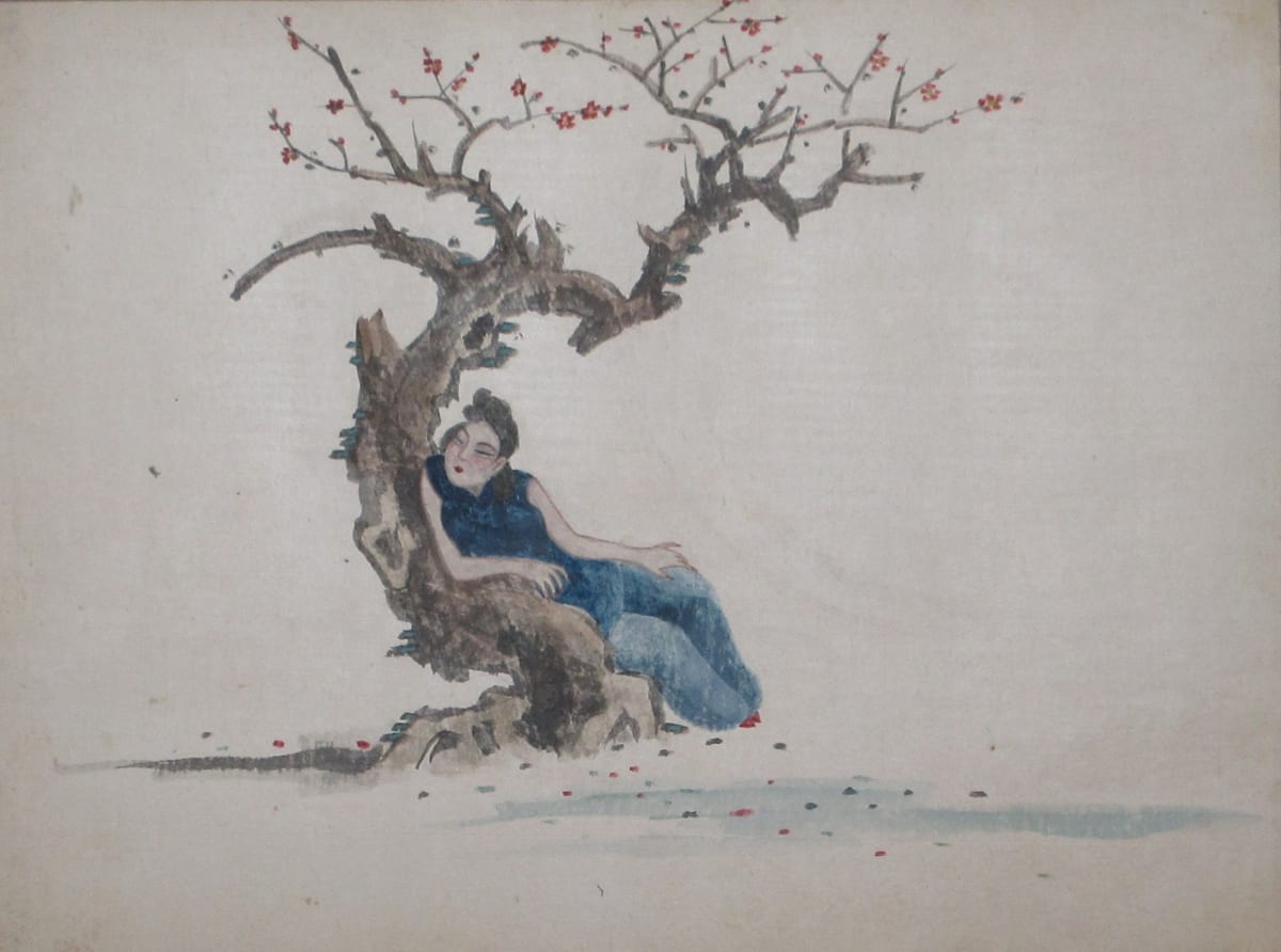 Cling on the Plum by Chiu Fung Poon Attributed, Image 1.