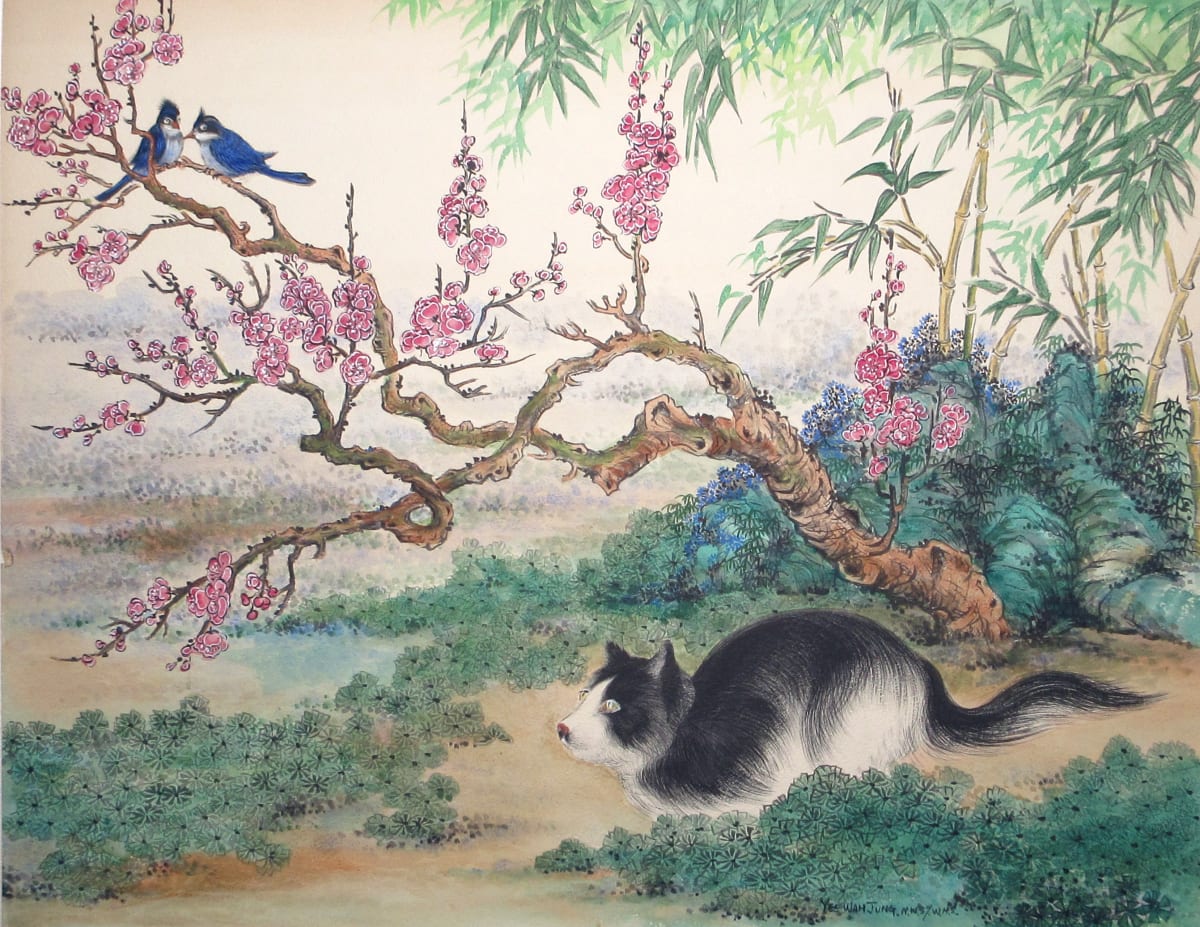 Cat Watching Birds by Yee Wah Jung 