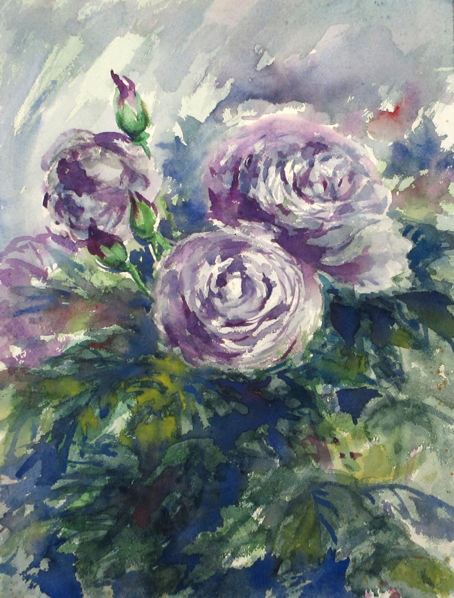 Violet Roses by Yee Wah Jung Attributed, Image 1.