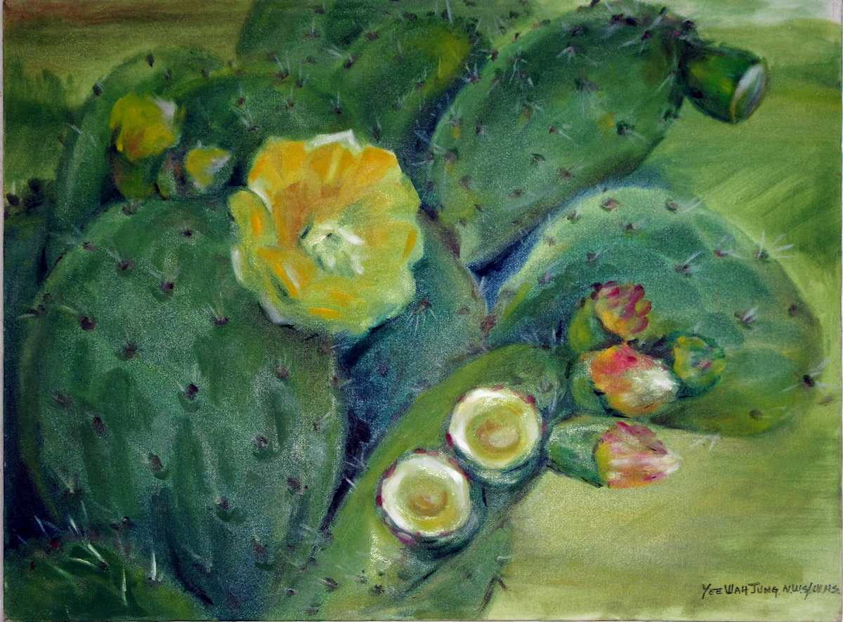 Blooming Cactus by Yee Wah Jung, Image 1.