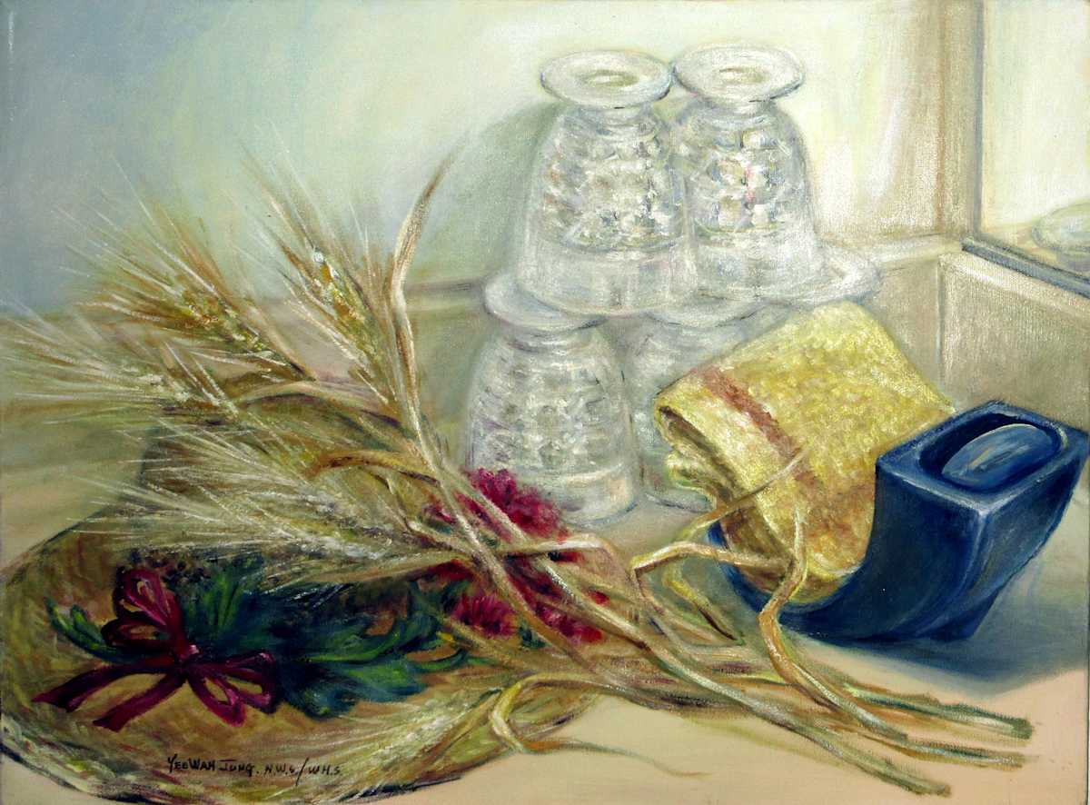 Crystal Glasses and Hat by Yee Wah Jung, Image 1.