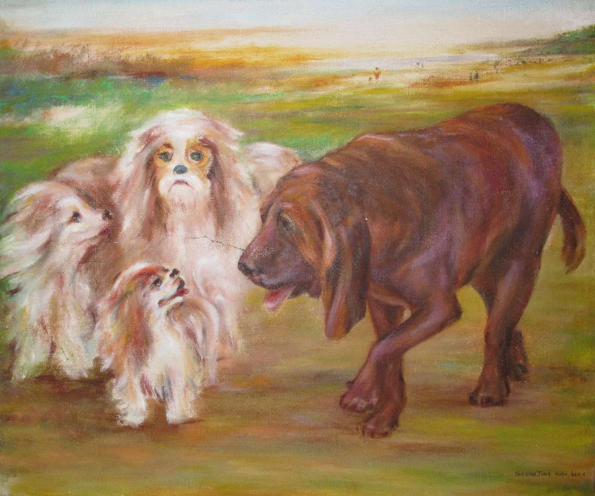 Bloodhound and Spaniels by Yee Wah Jung, Image 1.