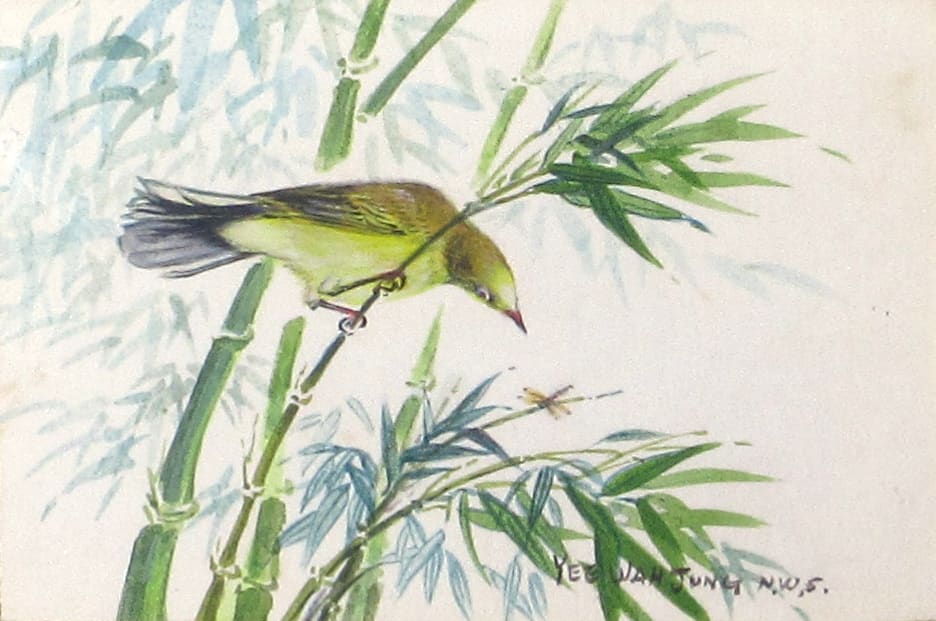 Warbler with Bamboo by Yee Wah Jung, Image 1.