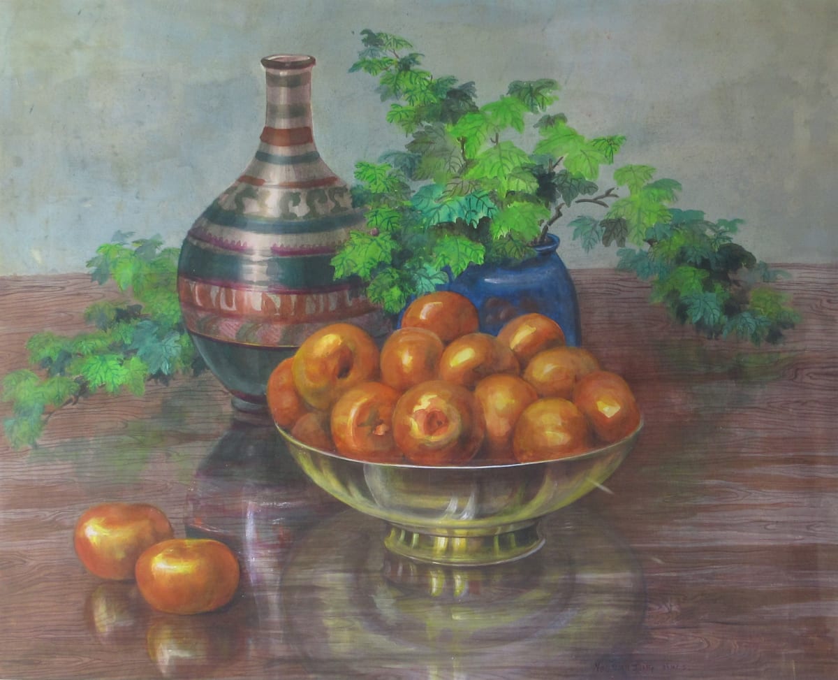 Tangerines in Golden Plate by Yee Wah Jung 