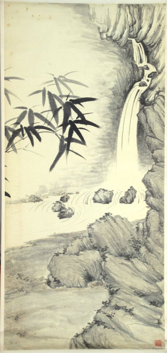 Bamboo and Waterfall by Kwan Y. Jung Attributed 