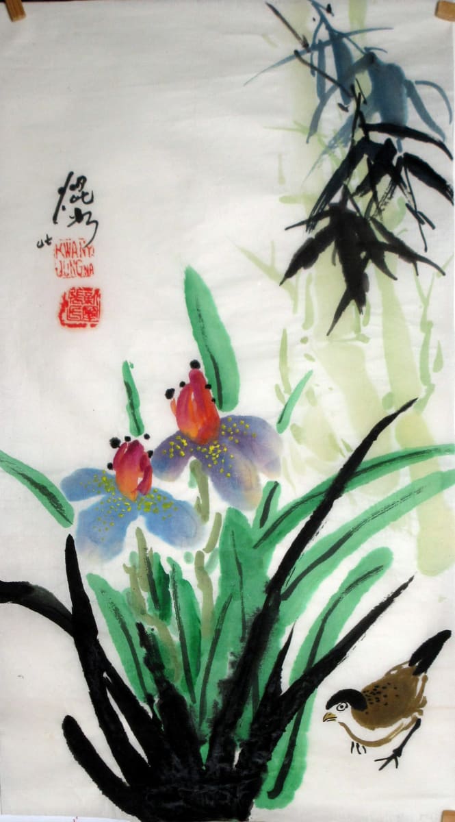 2007 Flower and Bird Painting 12/19 by Kwan Y. Jung 