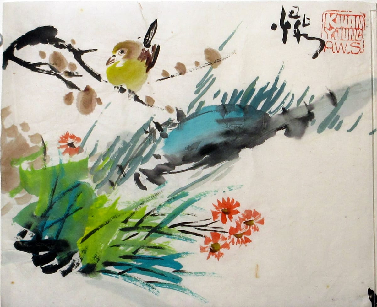 Bird and Flowers by Kwan Y. Jung 