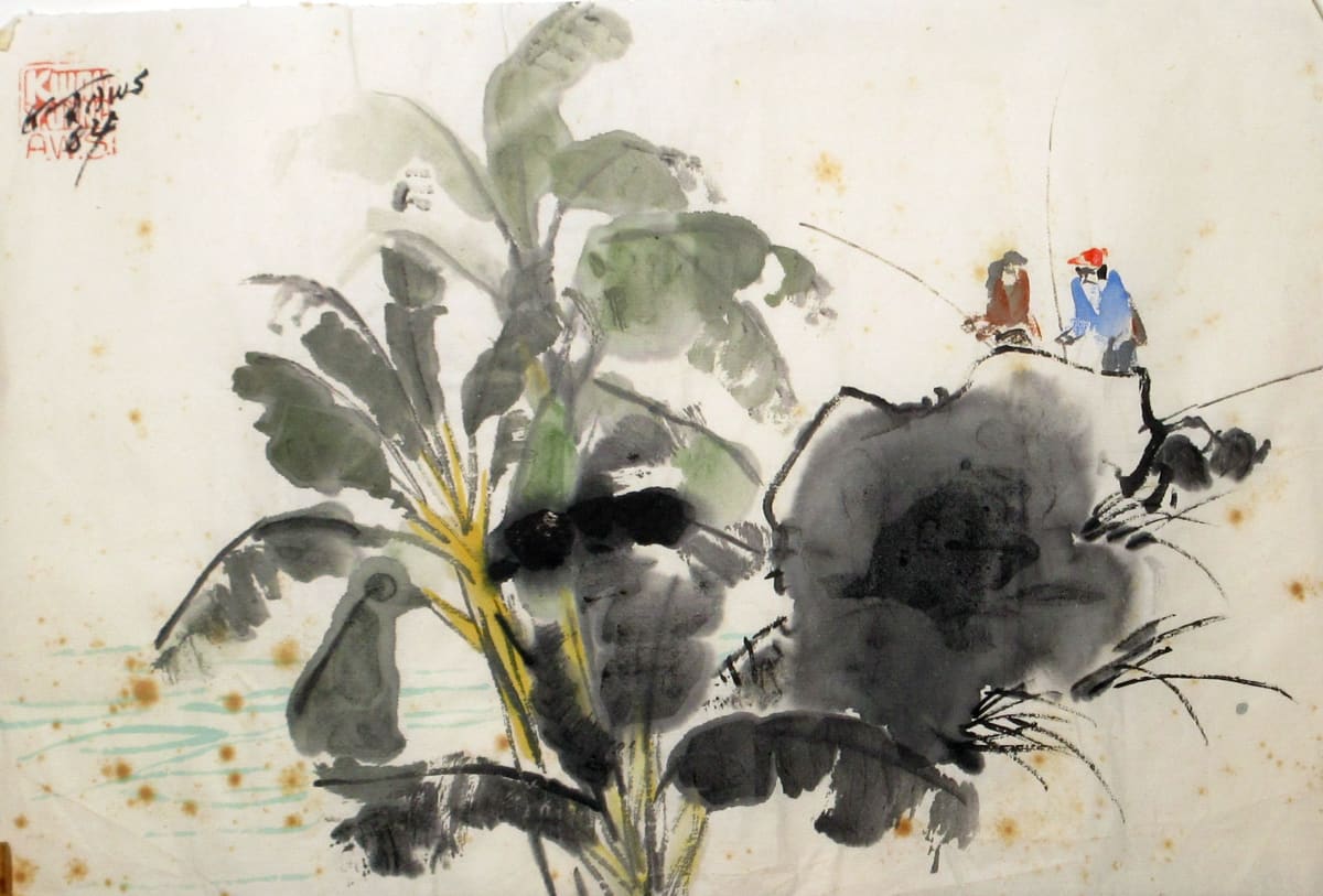 Fishing on the Bank by Kwan Y. Jung, Image 1.
