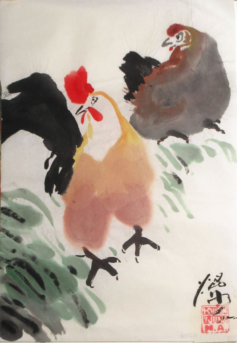 Rooster and Hen by Kwan Y. Jung 