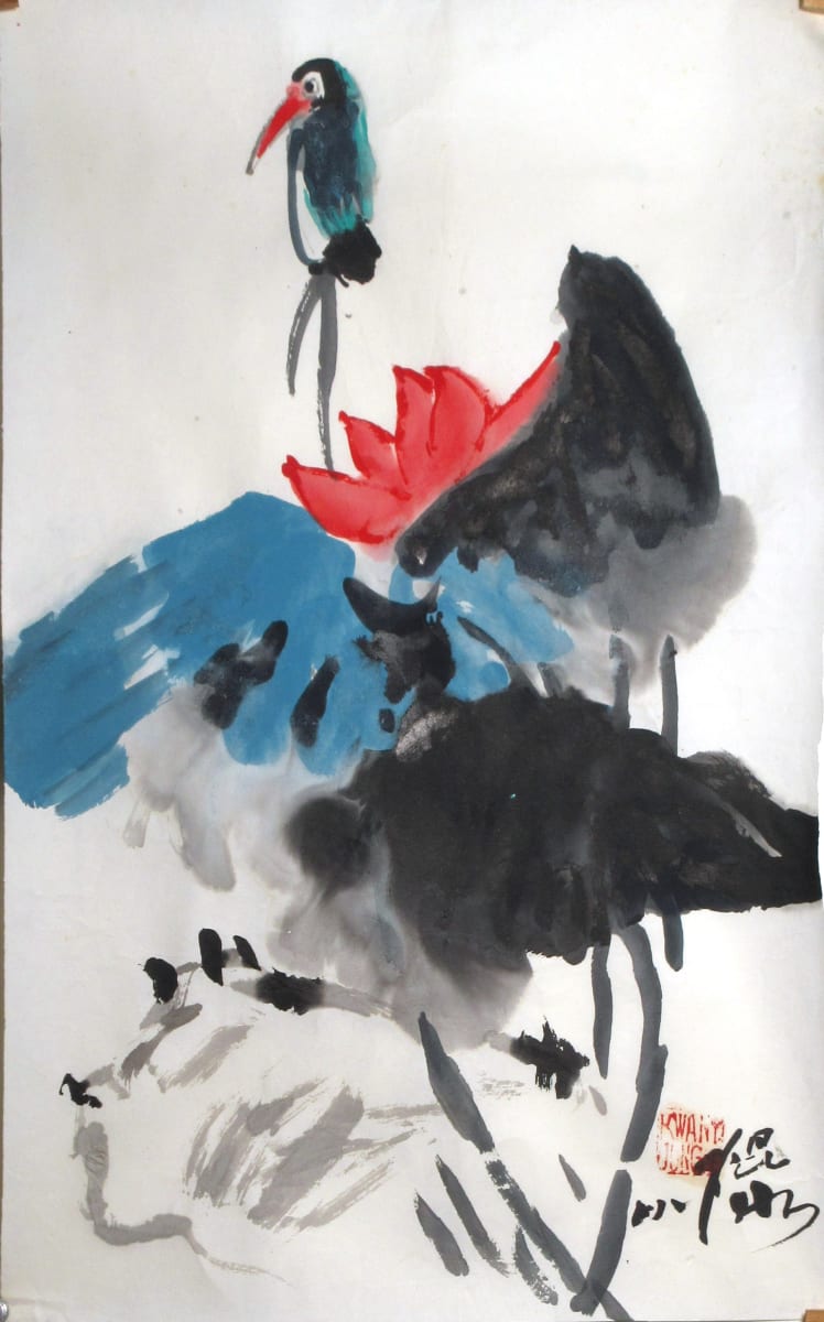 Kingfisher and Lotus by Kwan Y. Jung, Image 1.