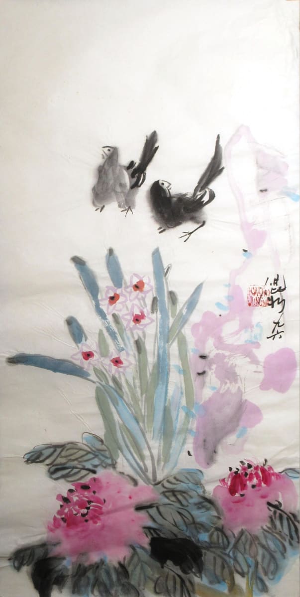 Bird and Flowers by Kwan Y. Jung 