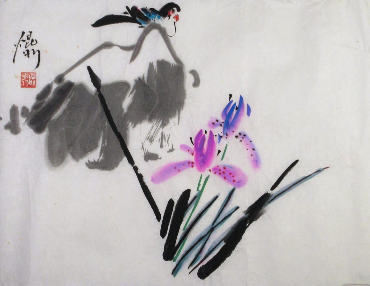 Bird, Rock and Iris by Kwan Y. Jung 