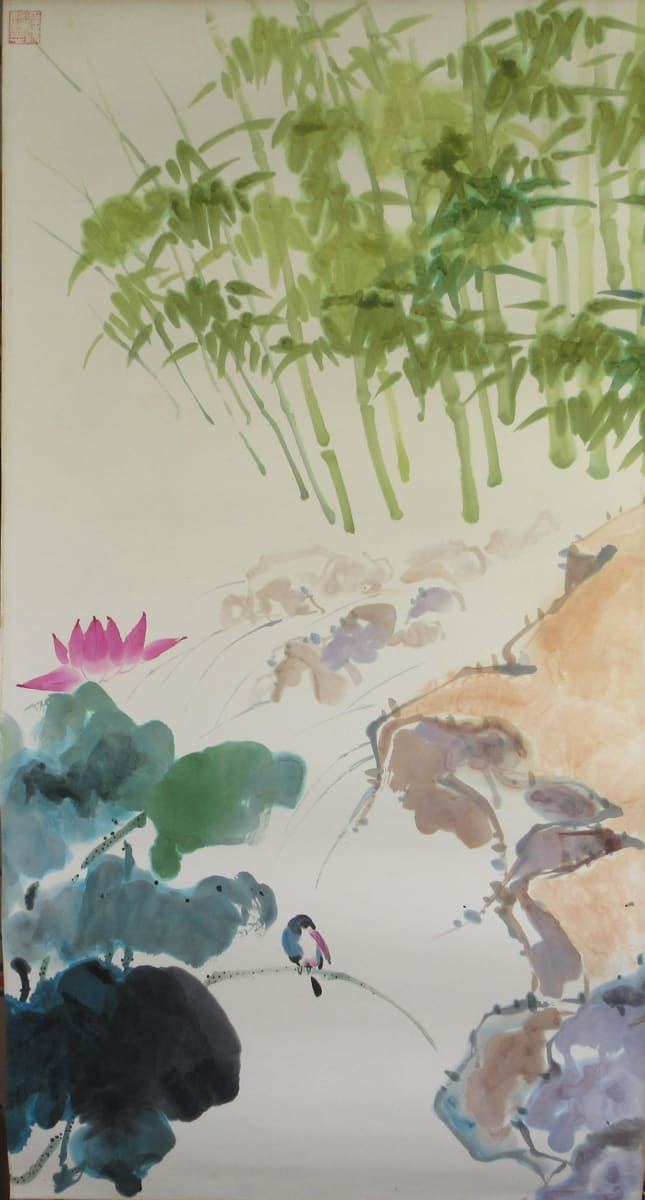 Panda, Bird and Flower Large Panel Series 2/4 by Kwan Y. Jung, Image 1.