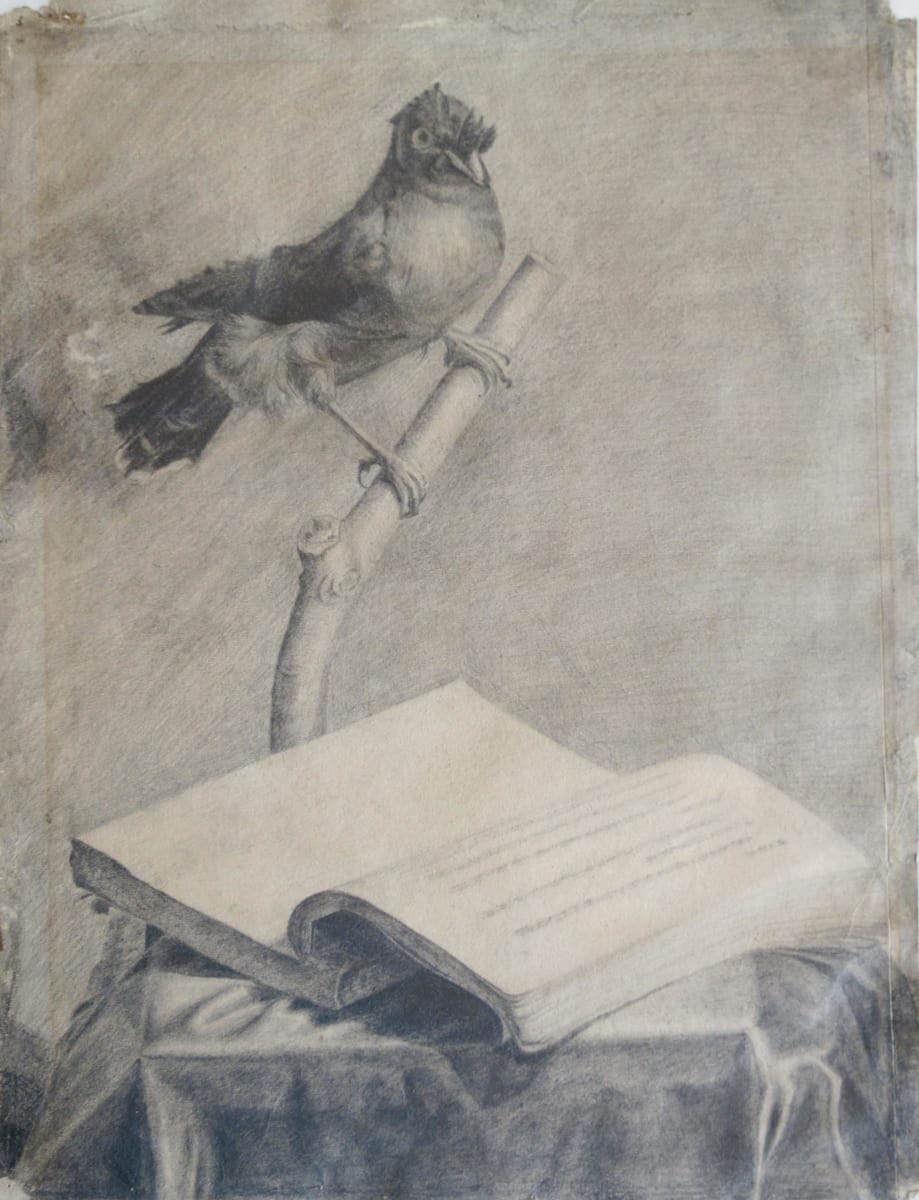 Bird and Book by Yee Wah Jung Attributed 