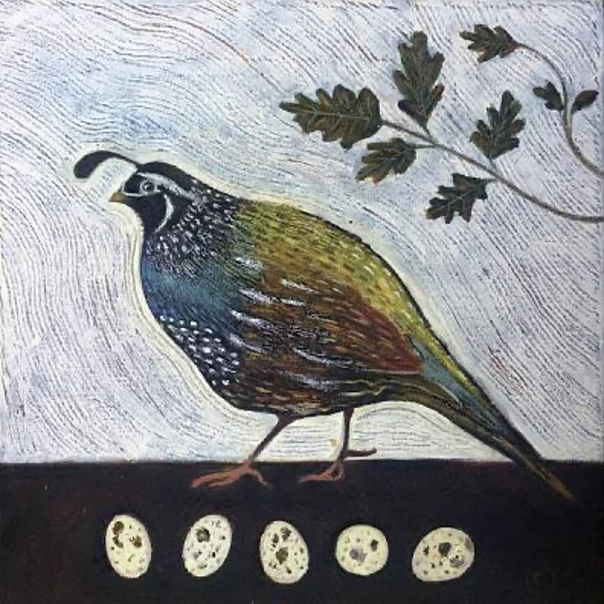 Quail and Eggs by Sarah Stone  Image: Quail and Eggs