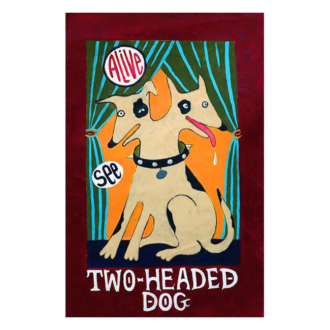 Two Headed Dog by Sarah Stone  Image: Two Headed Dog