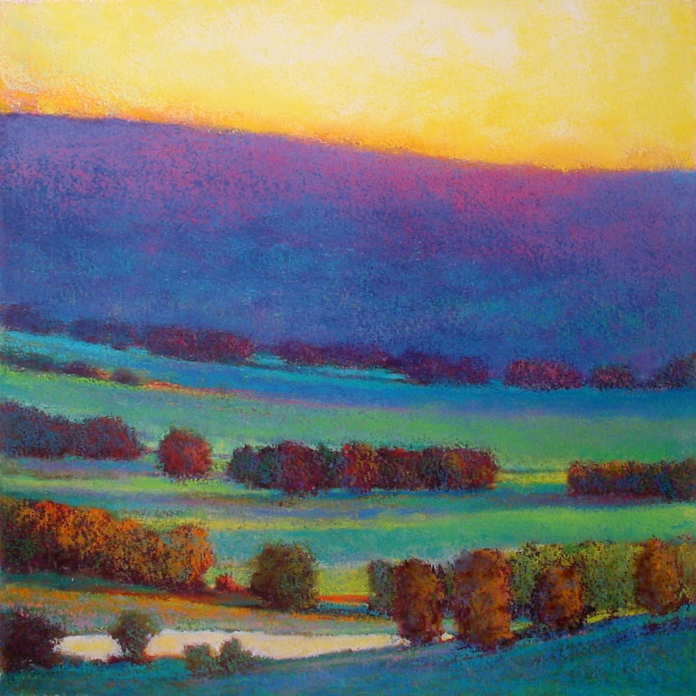 Sunset With Blue Green by Ken Elliott 