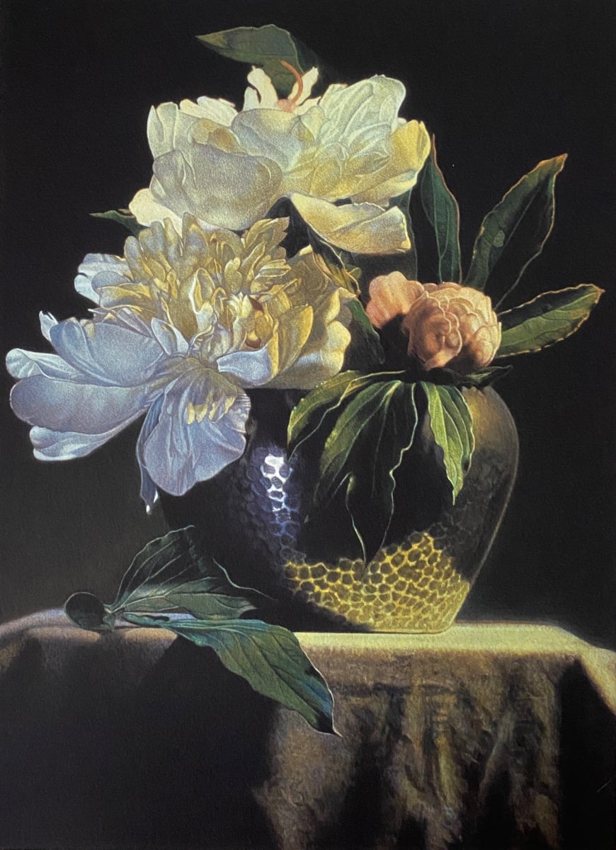 Peonies & Pewter by Alex Gnidziejko 