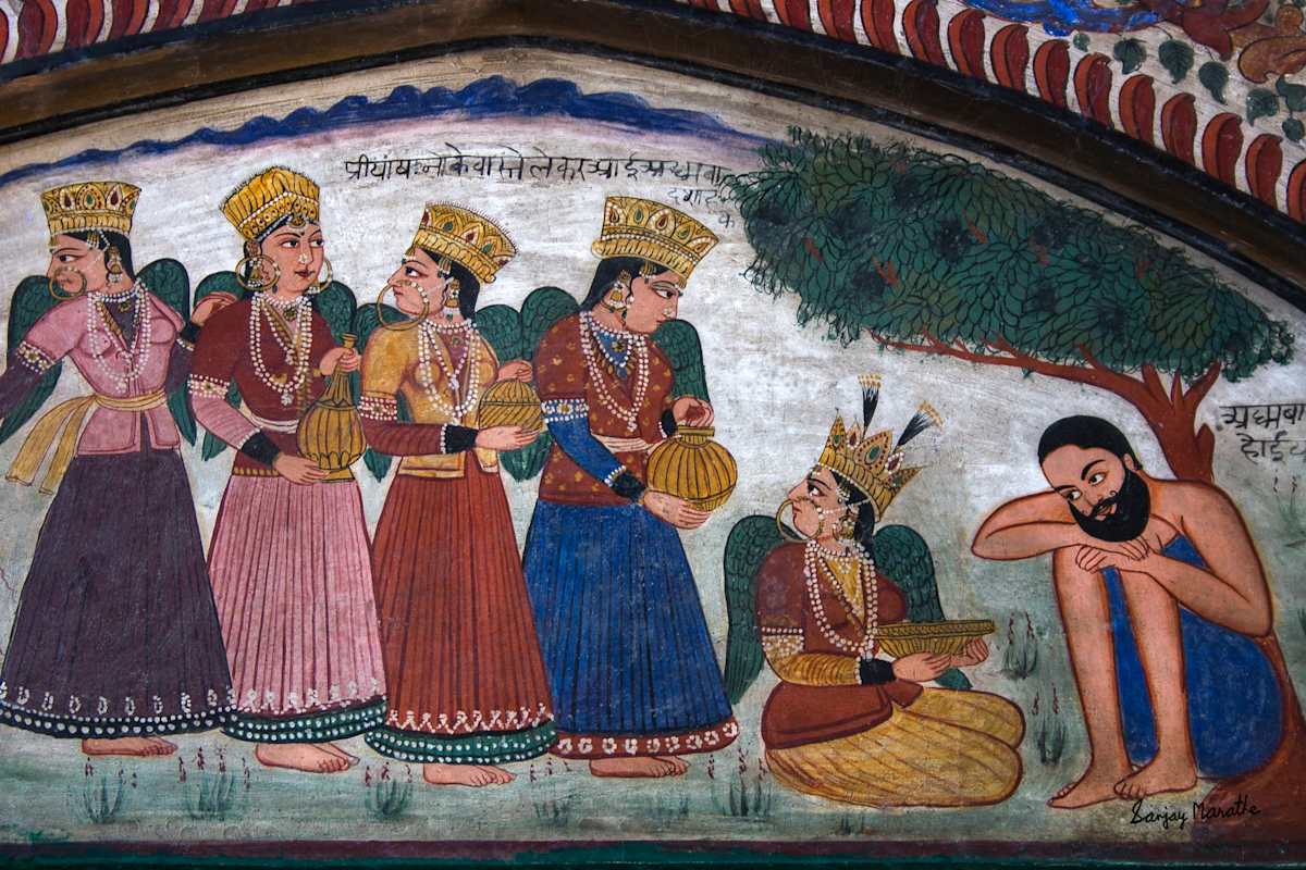 The Offering, Mural, Ram Rai Darbar Sahib, Dehradun by Sanjay Marathe  Image: A vibrant mural in the Guru Ram Rai Darbar Sahib in Dehradun, Uttarakhand, India. It showcases exquisite artistry, depicting scenes from mythology, history, and spiritual traditions. These centuries-old paintings, rich in detail and color, adorn the walls of this revered Sikh shrine, offering a glimpse into its cultural and artistic heritage.
