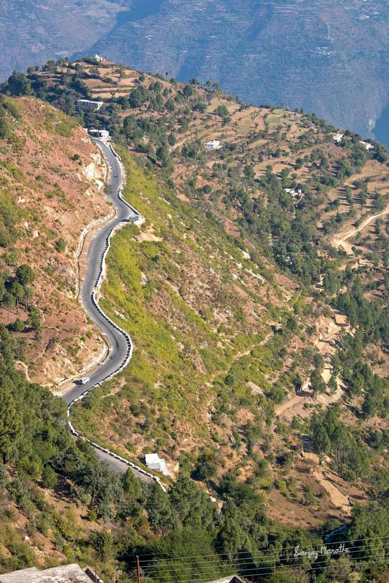 Winding Road-4, New Tehri (2005) by Sanjay Marathe  Image: A winding mountain road in New Tehri town in the hilly state of Uttarakhand, India.