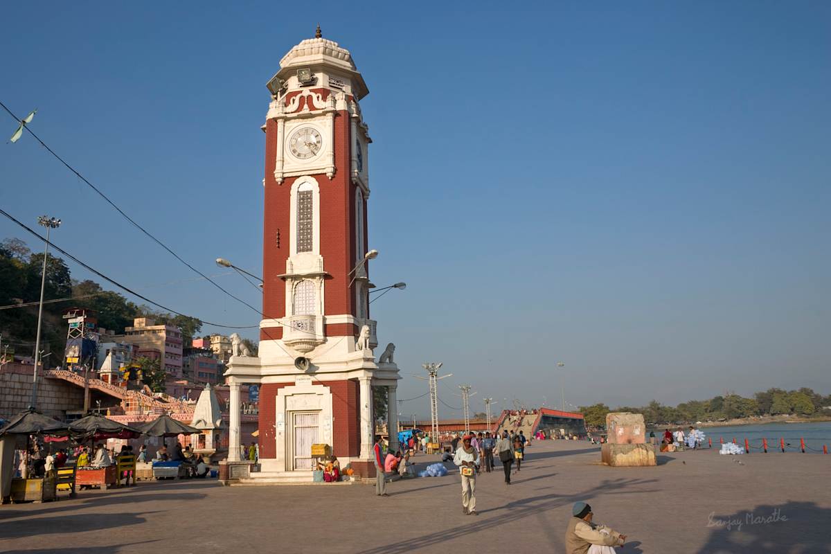 Clock Tower-1, Haridwar (2005) by Sanjay Marathe  Image: The Raja Birla tower, also known as the clock tower on the main ghat at the Har-Ki-Pauri at Haridwar, Uttarakhand, India.
