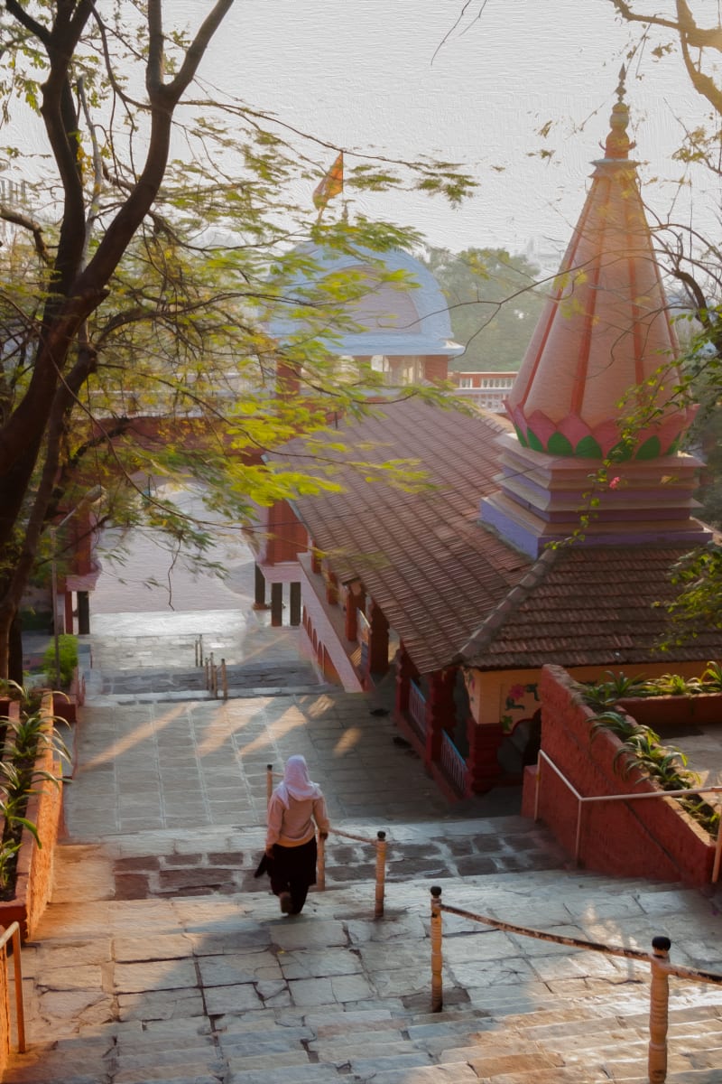 Solace, Chatushrungi Temple  Image: * Art Prints are made with high-quality archival inks on paper / premium paper or canvas using a high-resolution large format inkjet printer. 
* Sizes and Price (Print Roll) - 8" x 12" - $50 / $80, 12" x 18" - $92 / $126, 16" x 24" - $120 / $181, 20" x 30" - $182 / $240, 24" x 36" - $229 / $327, 30" x 45" - $320 / $502, 40" x 60" - $530 / $570
* Also available on metal, wood and other media; please enquire for price and more details.
* Get Custom size prints as per art consultant / interior designer / project requirements.