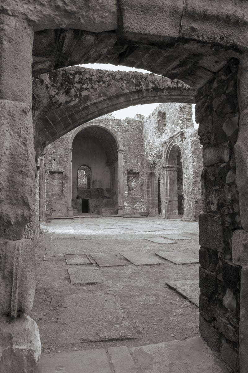Porch At Bassein Fort - B&W by Sanjay Marathe  Image: * Limited Edition Black and white with a platinum cool hue
* Pigment print on premium paper / canvas with high-resolution inkjet printer
* Edition Sizes and Price (Print Roll) - Small (LE 100, combined total) - 8" x 12" - $80, 12" x 18" - $180, 14" x 21" - $240, 16" x 24" - $320, Medium (LE 25, combined total) - 20" x 30" - $500, 24" x 36" - $720, 28" x 42" - $980, Large (LE 10, combined total) 30" x 45" - $1125, 36" x 54" - $1620, 40" x 60" - $2000
* Also available on metal, wood and other media; please enquire for price and more details
* Get Custom size LE prints as per details above, for specific project requirements