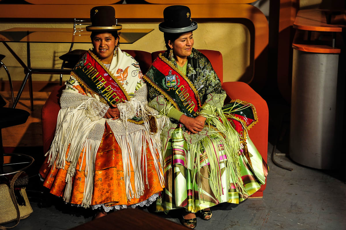 Untitled (Miss Cholita)  Image: Two young Miss Cholitas during the yearly contest in La Paz.