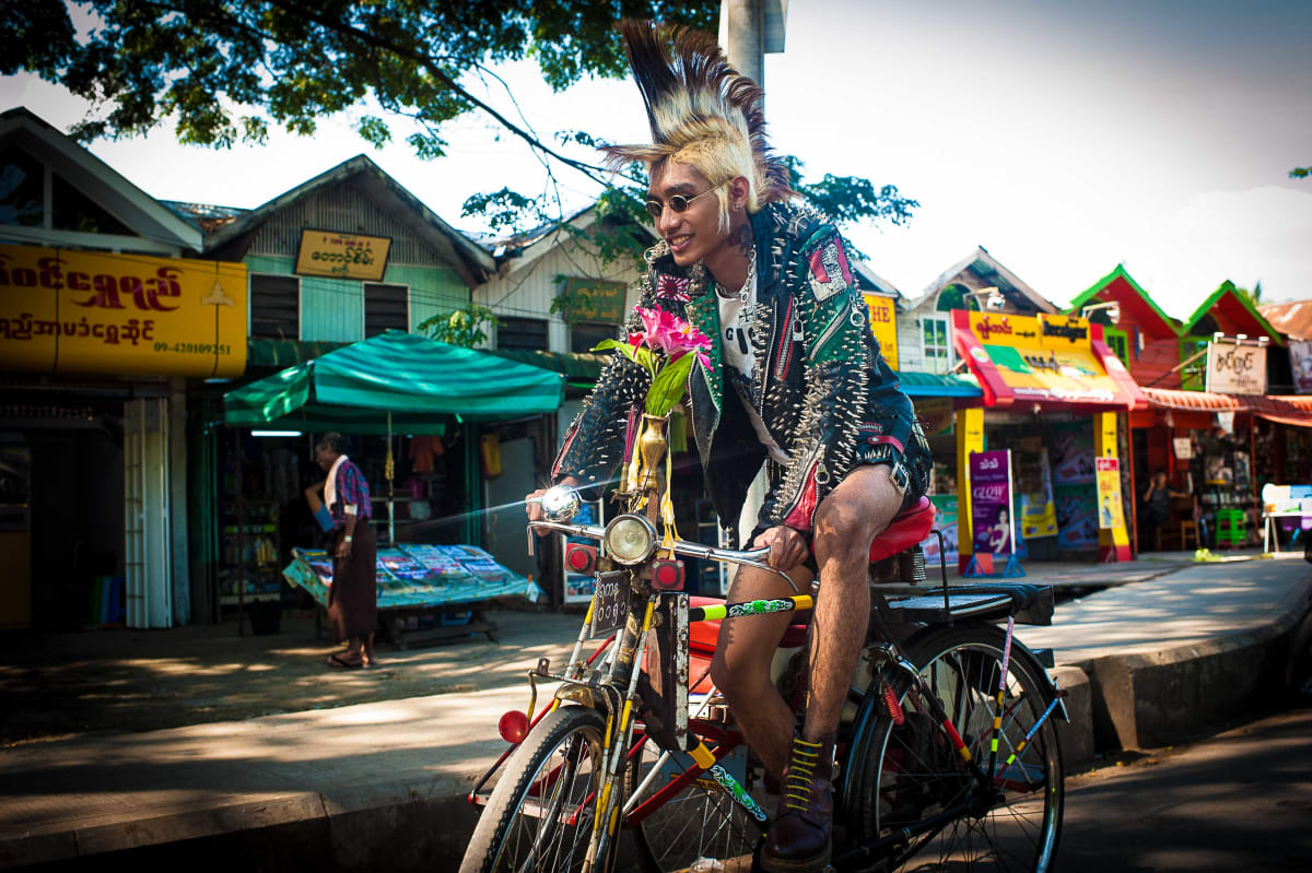 Untitled (Cycling)  Image: Sid cycling through Burma, Myanmar.