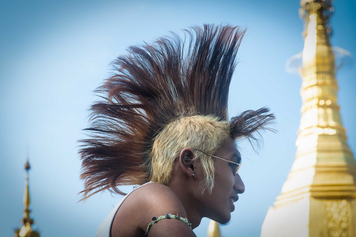 Untitled (Mohawk)  Image: Profile portrait of Sid and his mohawk hair.