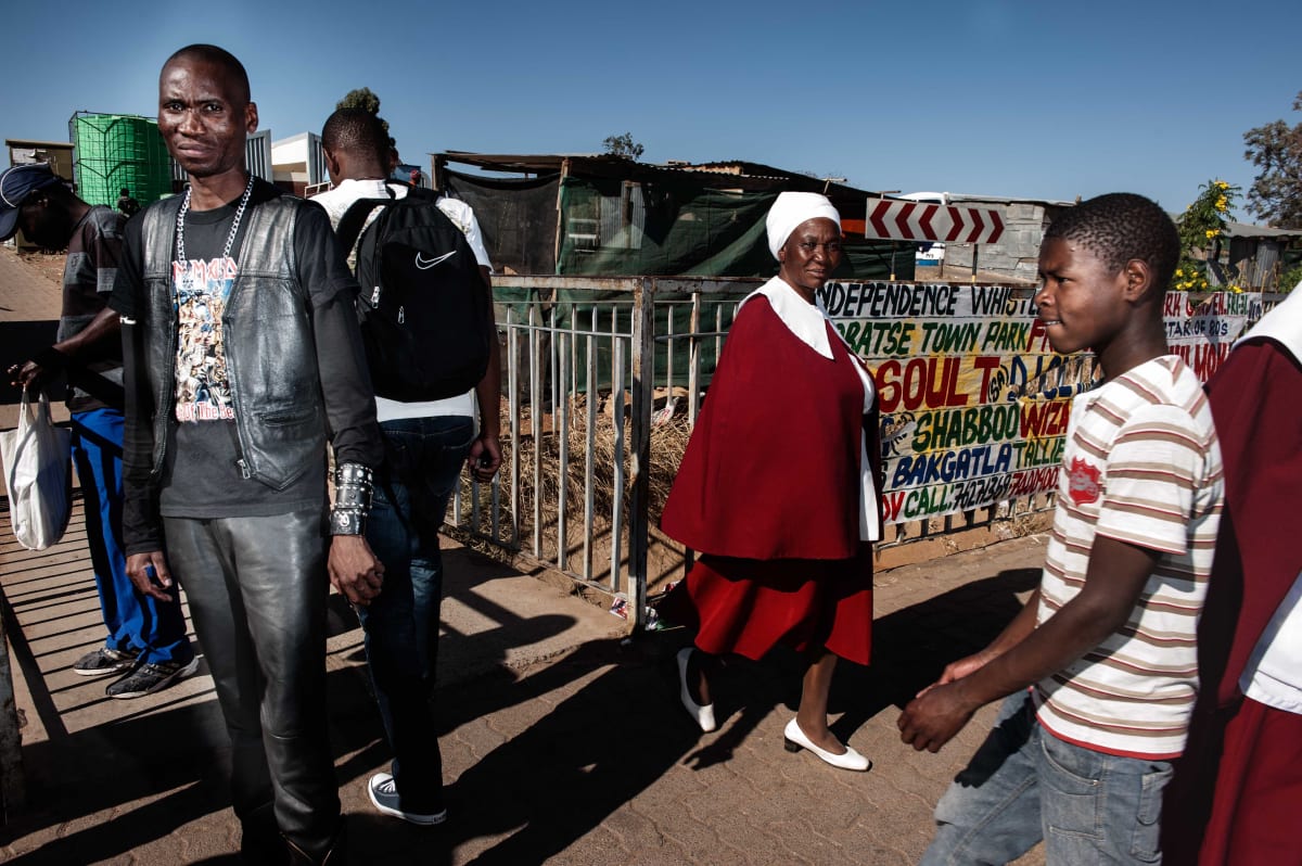 Untitled  Image: Man dressed in heavy-metal style in the streets of Gaborone.