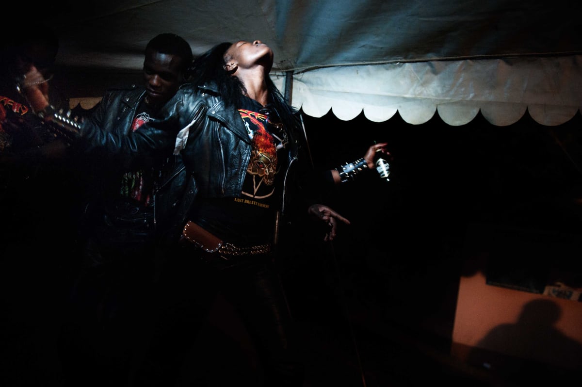 Untitled  Image: A fan at a heavy metal concert.