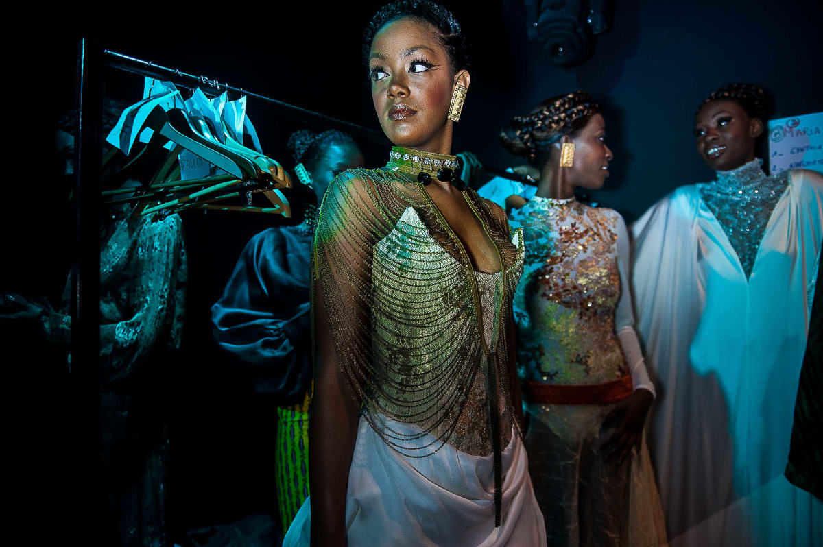 Untitled (Fashion Week)  Image: A model inside the backstage during the Dakar Fashion Week.