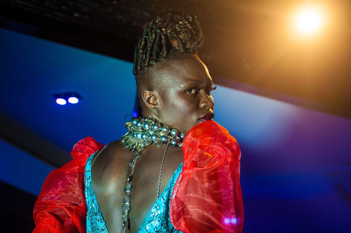 Untitled  Image: A model in the backstage during Dakar's Fashion Week.