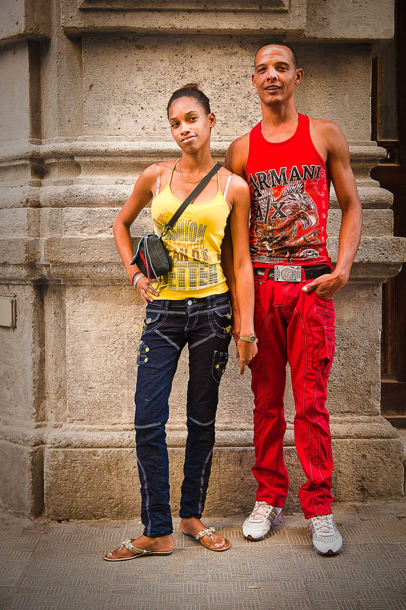Untitled (Red Armani)  Image: A couple poses for the camera in the streets of Havana.